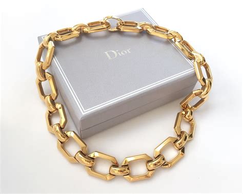 dior gold chain ring|christian dior chunky necklace.